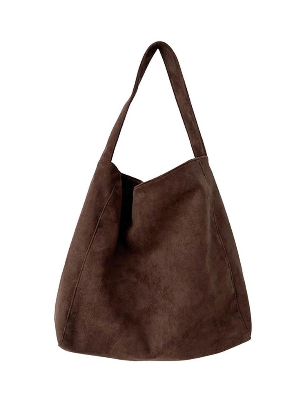 Brown Suede Bags for Women - Large Slouchy Brown Hobo Tote Handbag, Faux Suede
